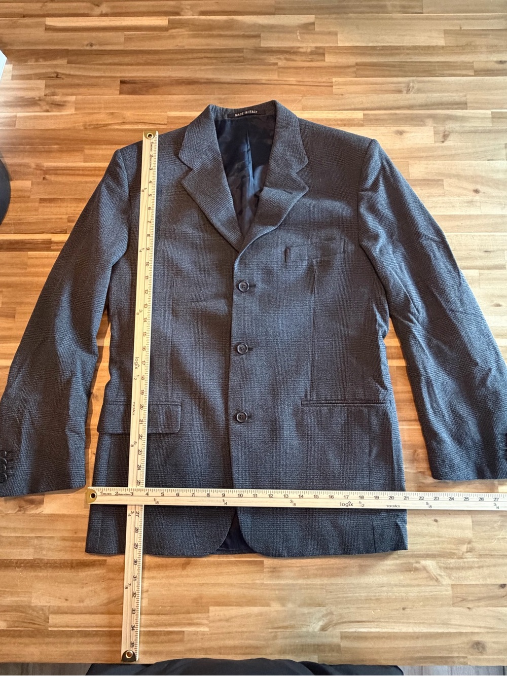 Mens Mila Schon Blue Three Button Sport Coat Blazer Jacket 50R Italian Made Wool